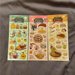 Din Tai Fung Bao Bao Family Set of 3 Packs of Stickers NEW